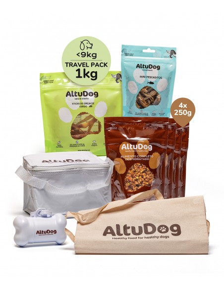 Pack de comida naturai para viajar com o seu cão nestas férias: Menus à escolha